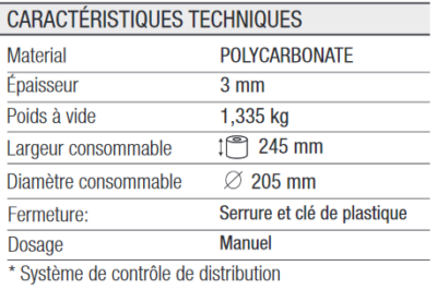 Distributeur de papier Dévidage Central