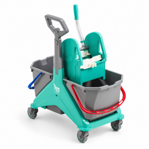 Chariot de Ménage Nickita 2x15L avec Presse TEC – Vert