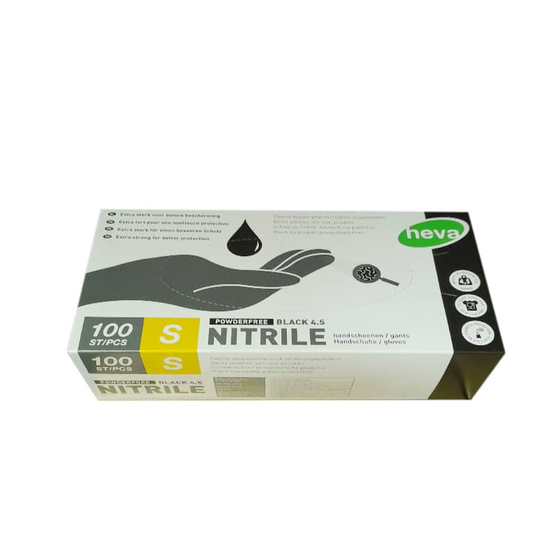 Gants Nitrile Noir S/M/L/XL non poudré 100pcs/Boite - Servi-Clean