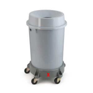 Poubelle en matière synthétique open top 90 litres gris roue