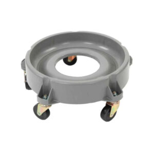 Suppor poubelle en matière synthétique open top 90 litres gris roue