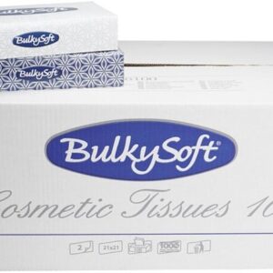 bulkysoft facial tissue classic pure cell wit 68100 2lgs 21x21cm doos 40x100 st