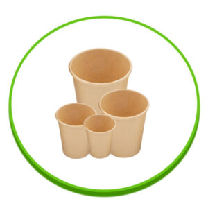 Kraft papieren bekers